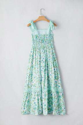 Floral Affair Floral Lace Tied Strap Empire Waist Maxi Dress
