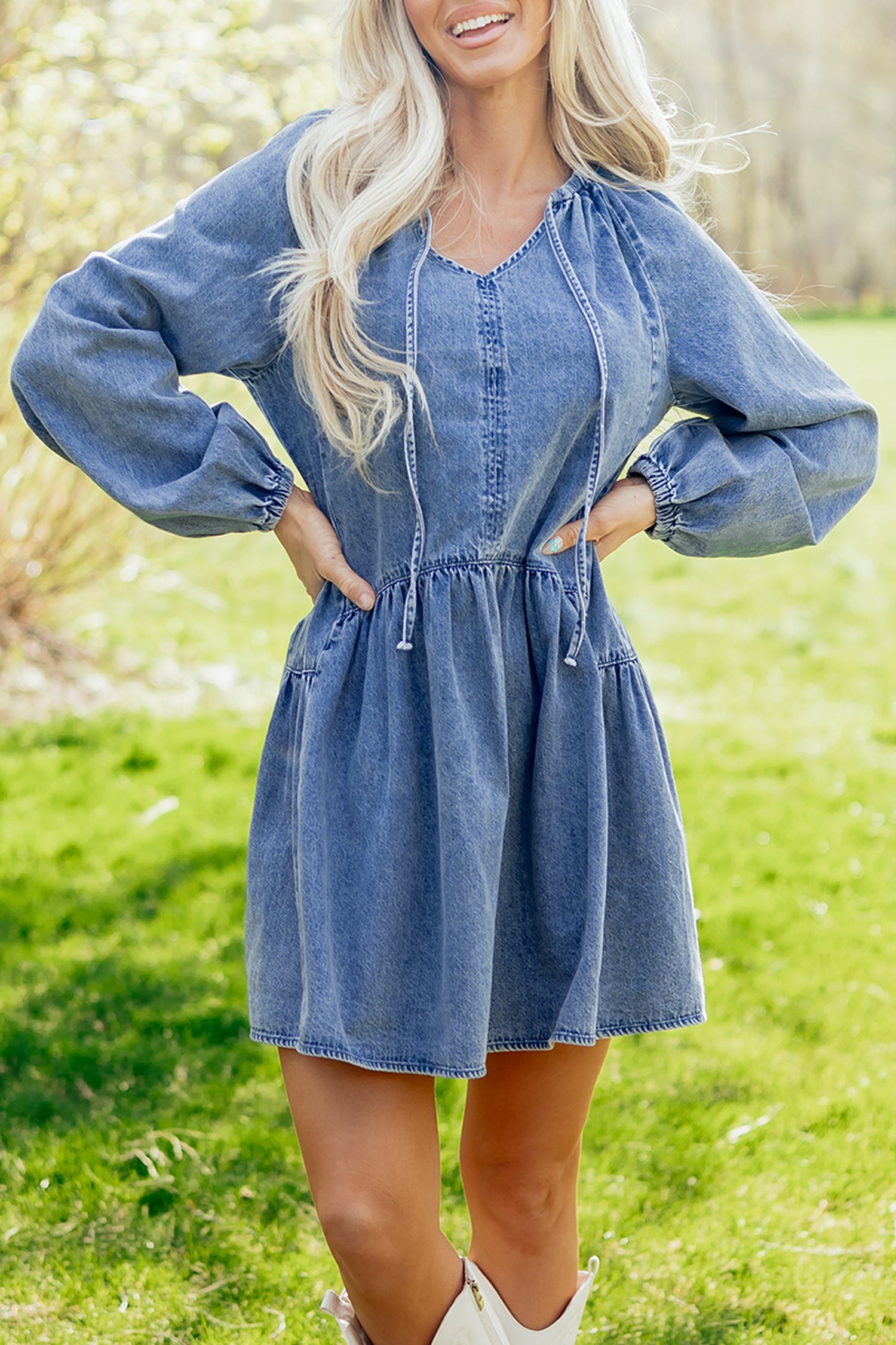 Flirty Meets Chic Denim Mini Dress