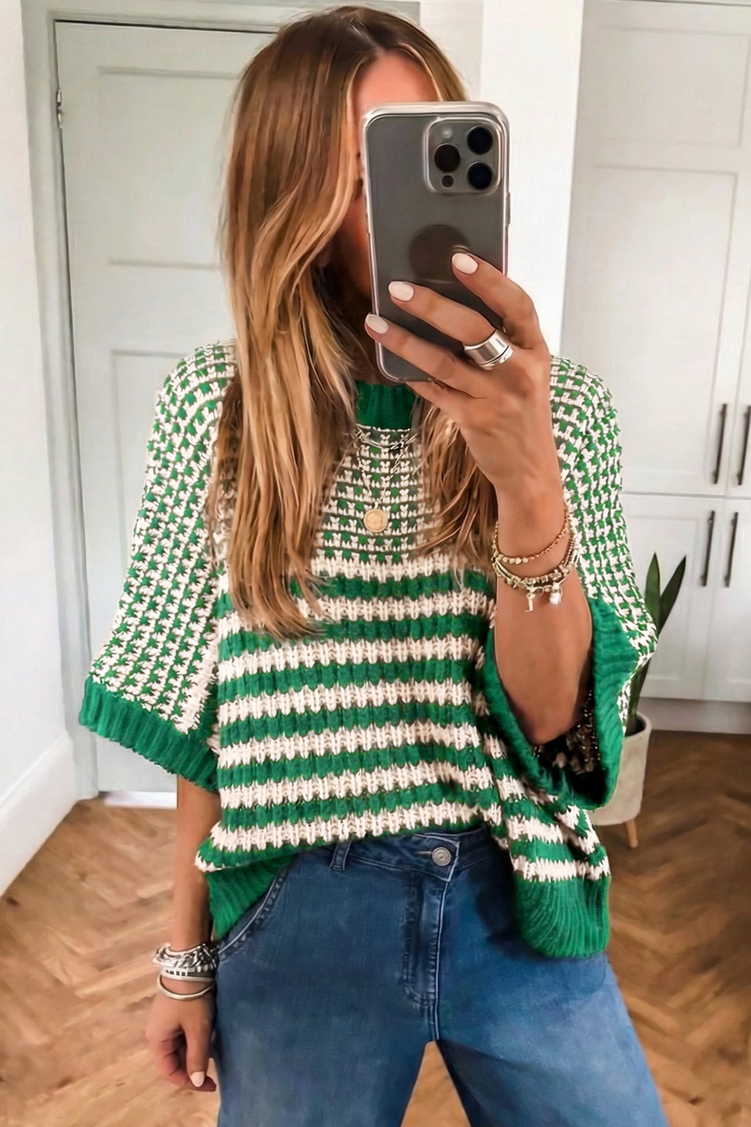 Trust The Journey Green Sweater