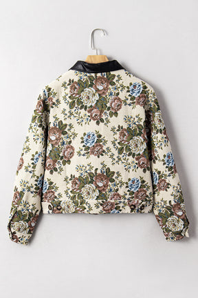 Wildflower Mist Floral Print Zip Up Jacket