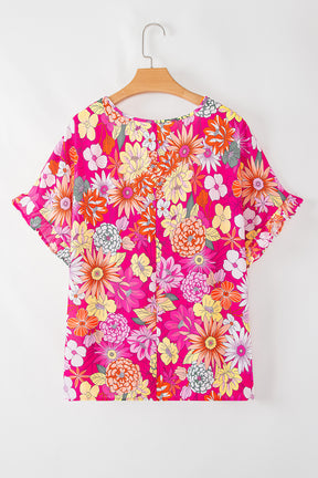 Freshly Blossomed Floral Print Ruffle Top