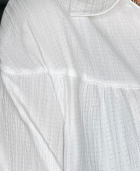 Day Well Spent Crinkled Texture Lantern Sleeve Top