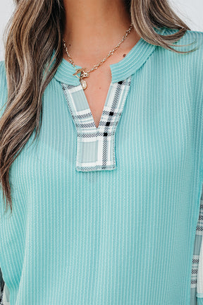 Aruba Dreams Corded Texture Colorblock Top