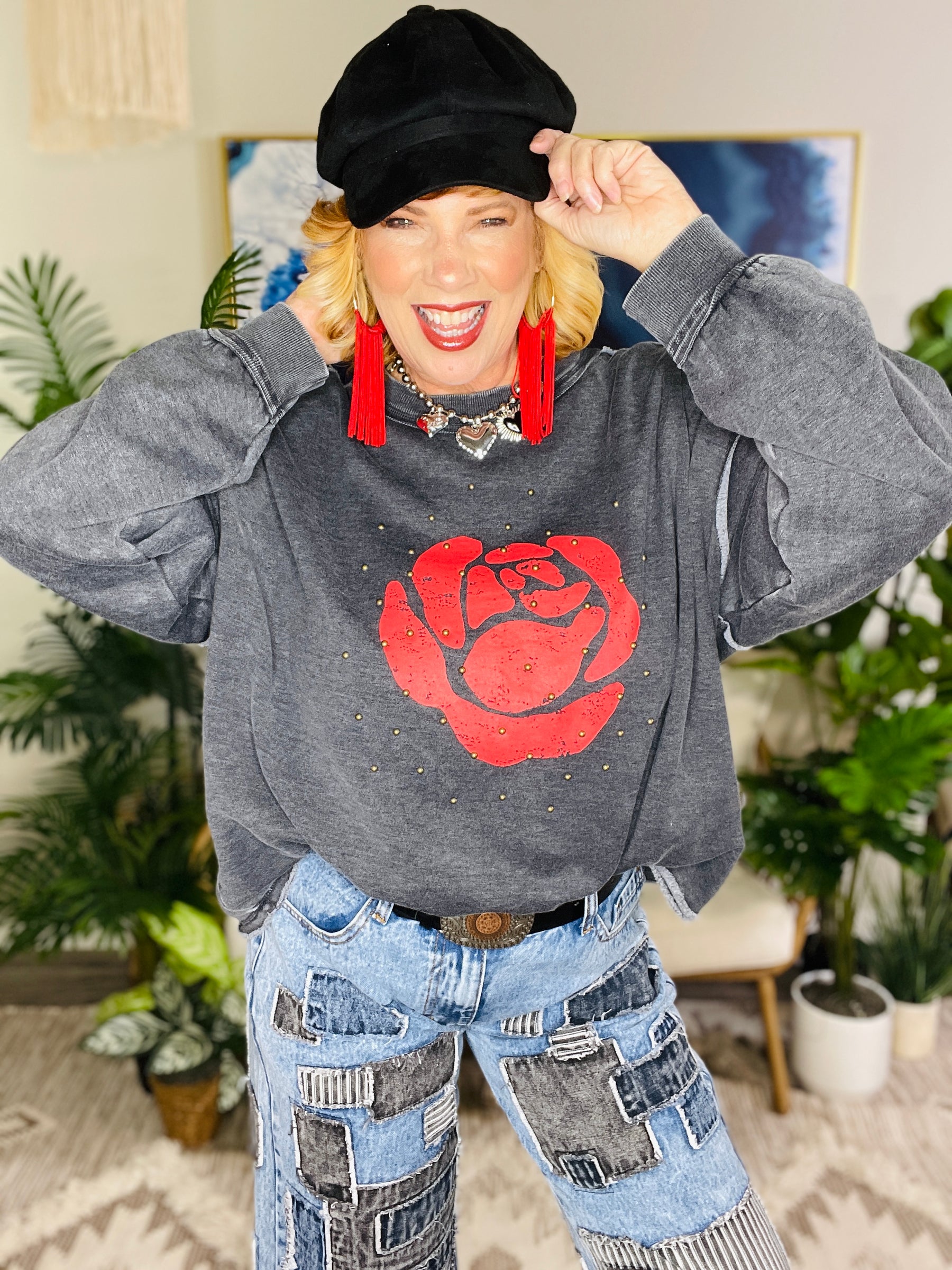 Rebel In Bloom Top - T031BK