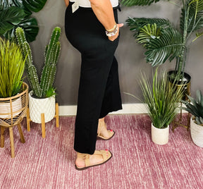 Style Stays Simple Ribbed Pant - P049BK