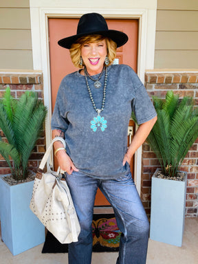 Casual And Cute Mineral Washed Top (3 Colors)