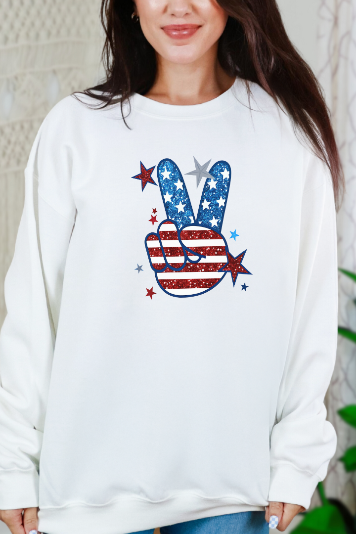 Peace Stars and Stripes Graphic Sweatshirt