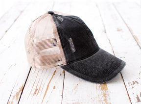 Distressed Messy Bun Caps | Adjustable (3 Colors)