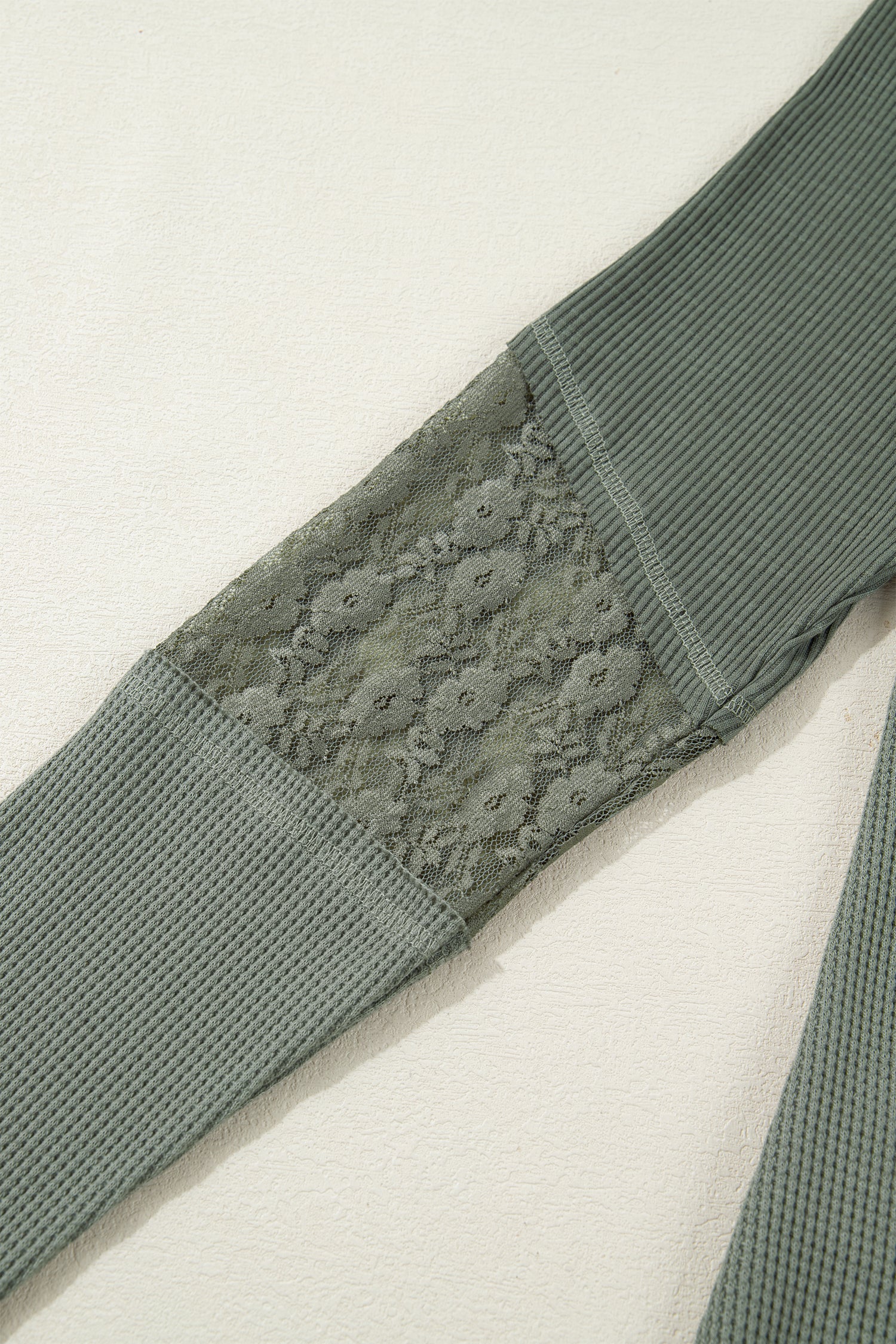 Soft Lace Beauty Waffle Ribbed Top