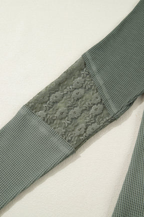 Soft Lace Beauty Waffle Ribbed Top