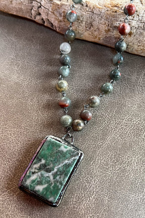 Stone Beaded Necklace - N012TU