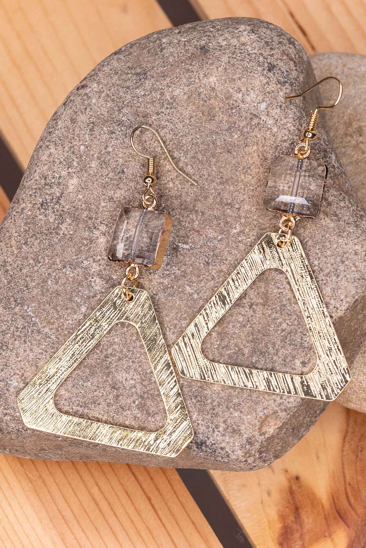 Gold Triangle Earring - E006GO