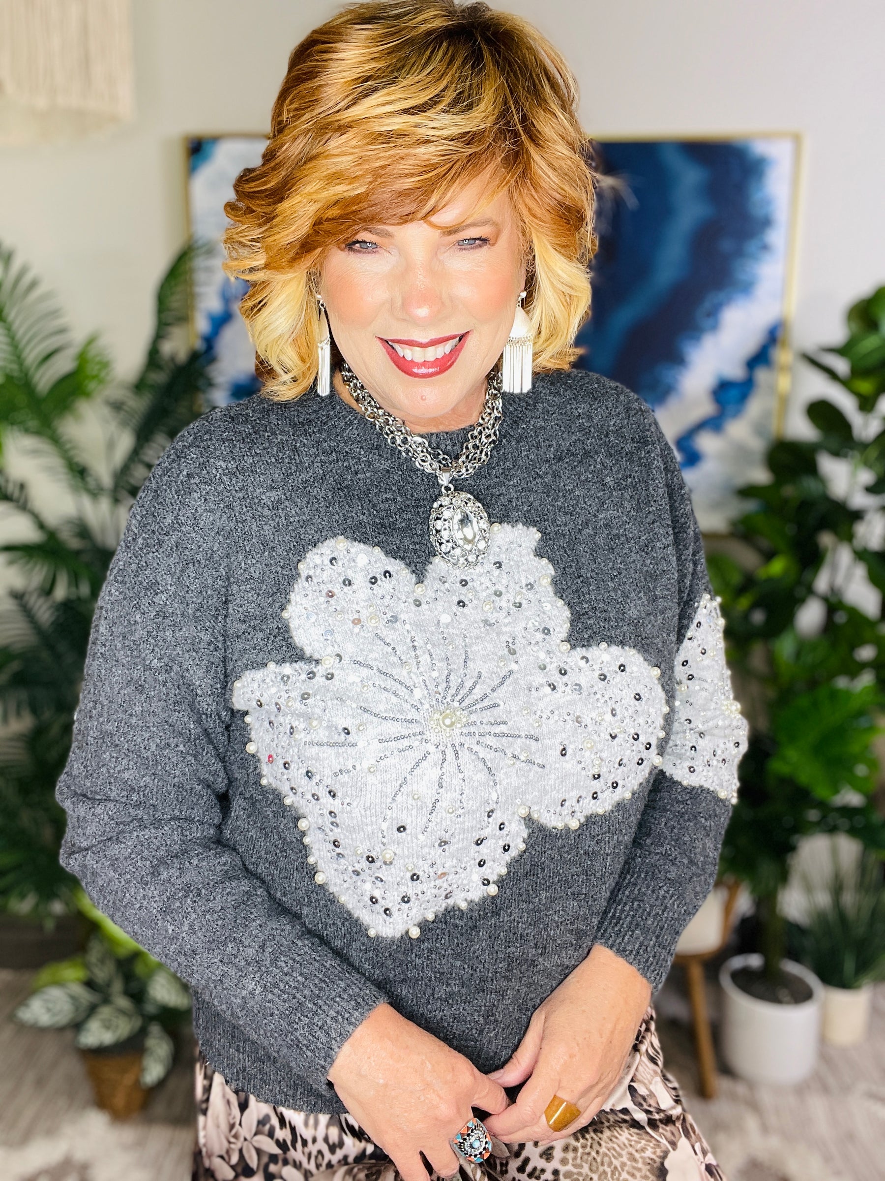 Petals And Pearls Sweater
