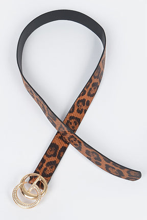 Metal Buckle Leopard Belt - BE003LE