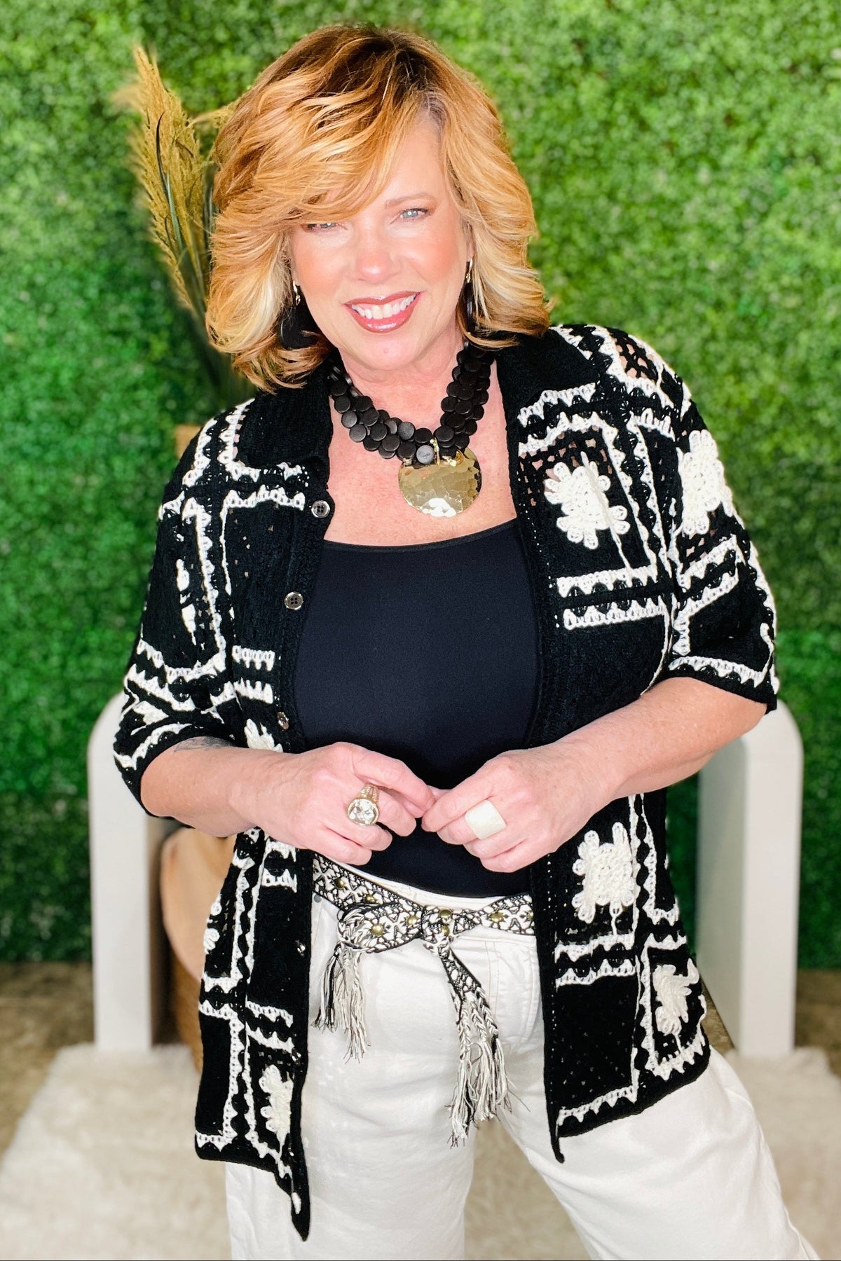 Hip To Be Square Black Cardigan