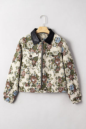 Wildflower Mist Floral Print Zip Up Jacket