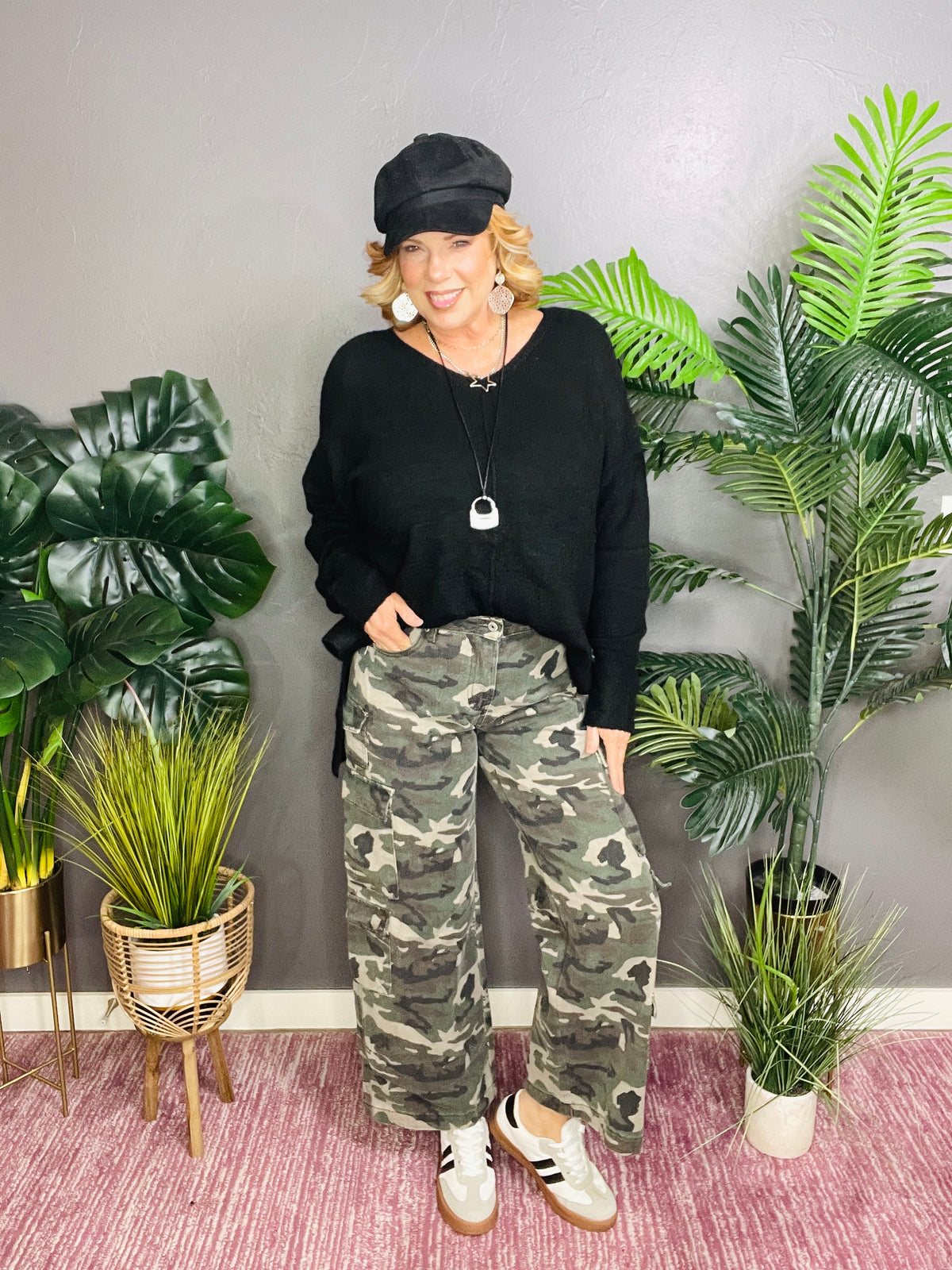 Catch Me If You Can Camo Cargo Wide Leg Pants