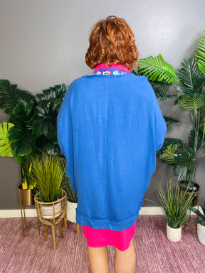 Make Up Your Mind Denim Blue Kimono - OT158DB