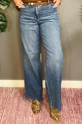 Indie High Waist Tummy Control Raw Hem Jeans