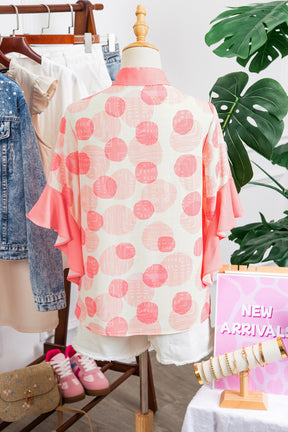 Glamour Girl Pink Polka Dot Top