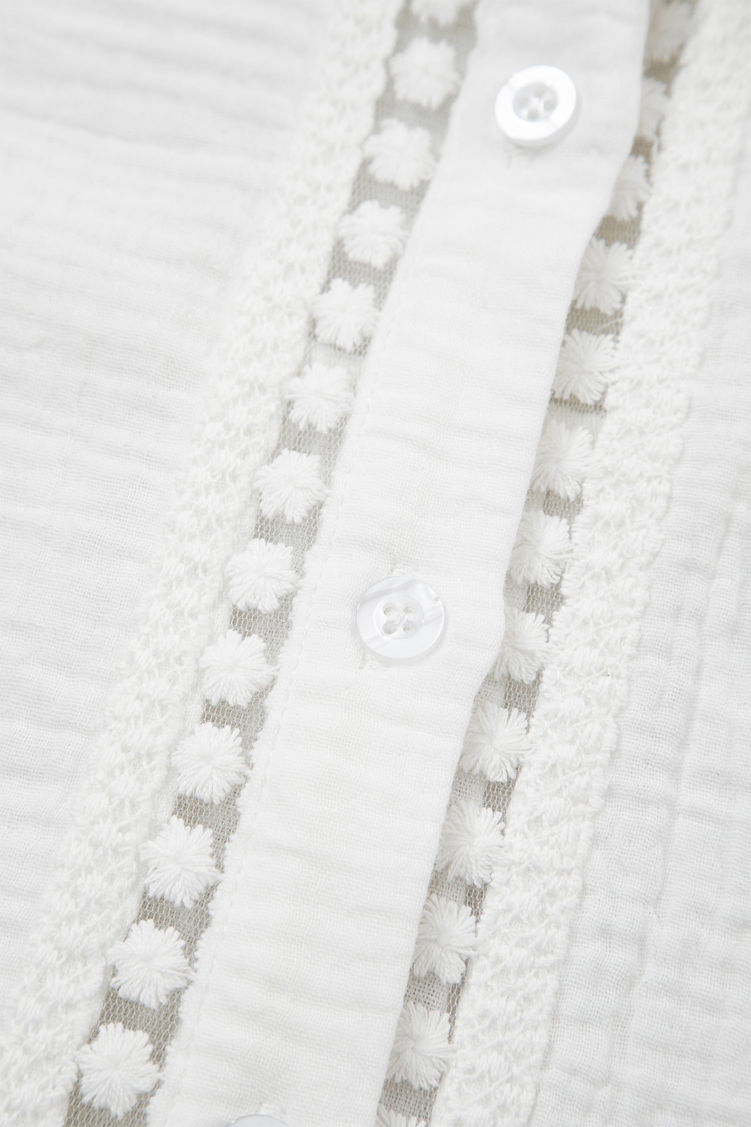 Clean Slate Lace Trim Textured Top