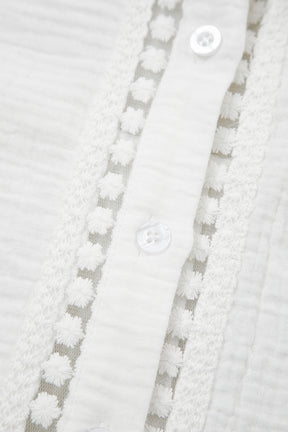 Clean Slate Lace Trim Textured Top
