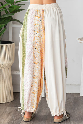 Blooms For Days Cream Floral Patchwork Pants - PNT1788CR