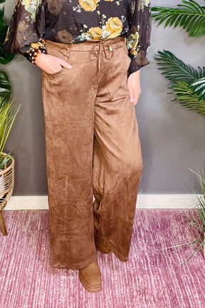 Carry On Faux Suede Pants - P013BR