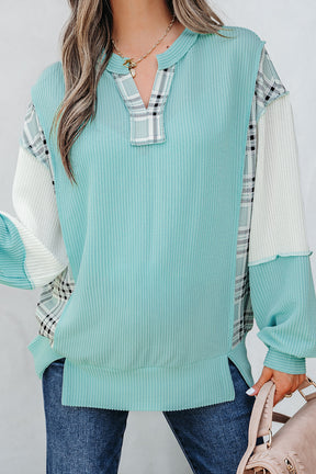 Aruba Dreams Corded Texture Colorblock Top