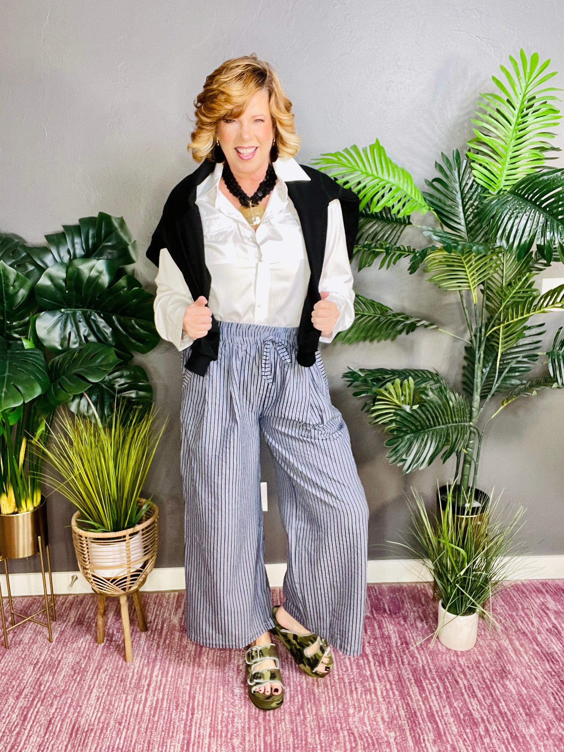 Easy Stripe Style Pants