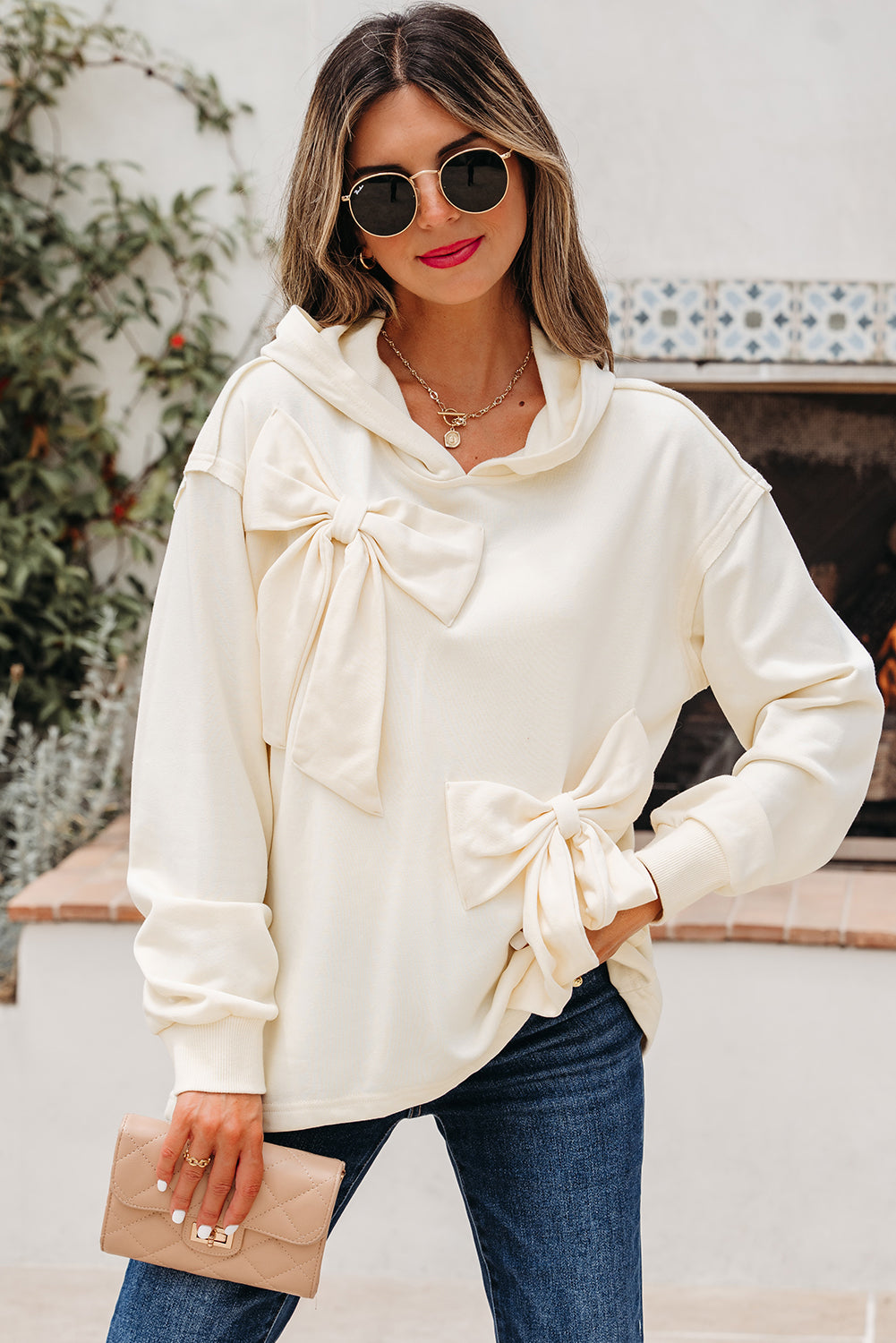 Bows & Chill Bow Detail Hoodie