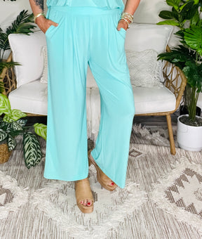 Paradise On Repeat Aqua Top And Pant Set - SET054AQ