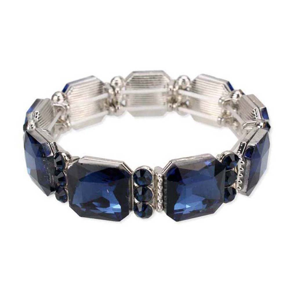 Crystal Cluster Jeweled Stretch Bracelet (4 Colors) - B040