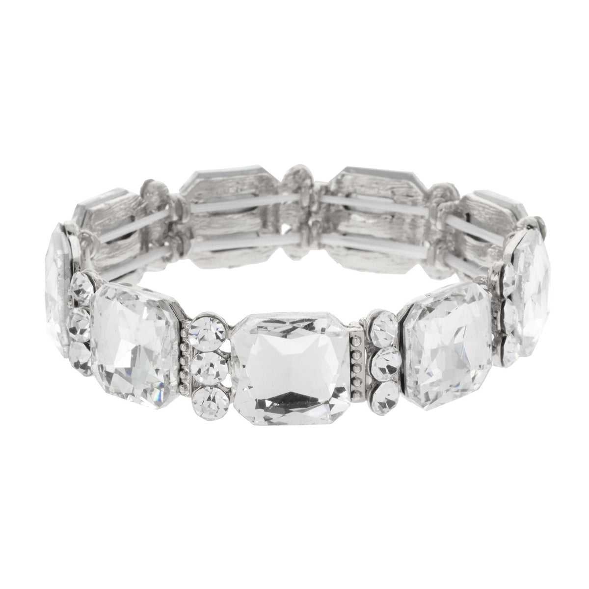 Crystal Cluster Jeweled Stretch Bracelet (4 Colors) - B040