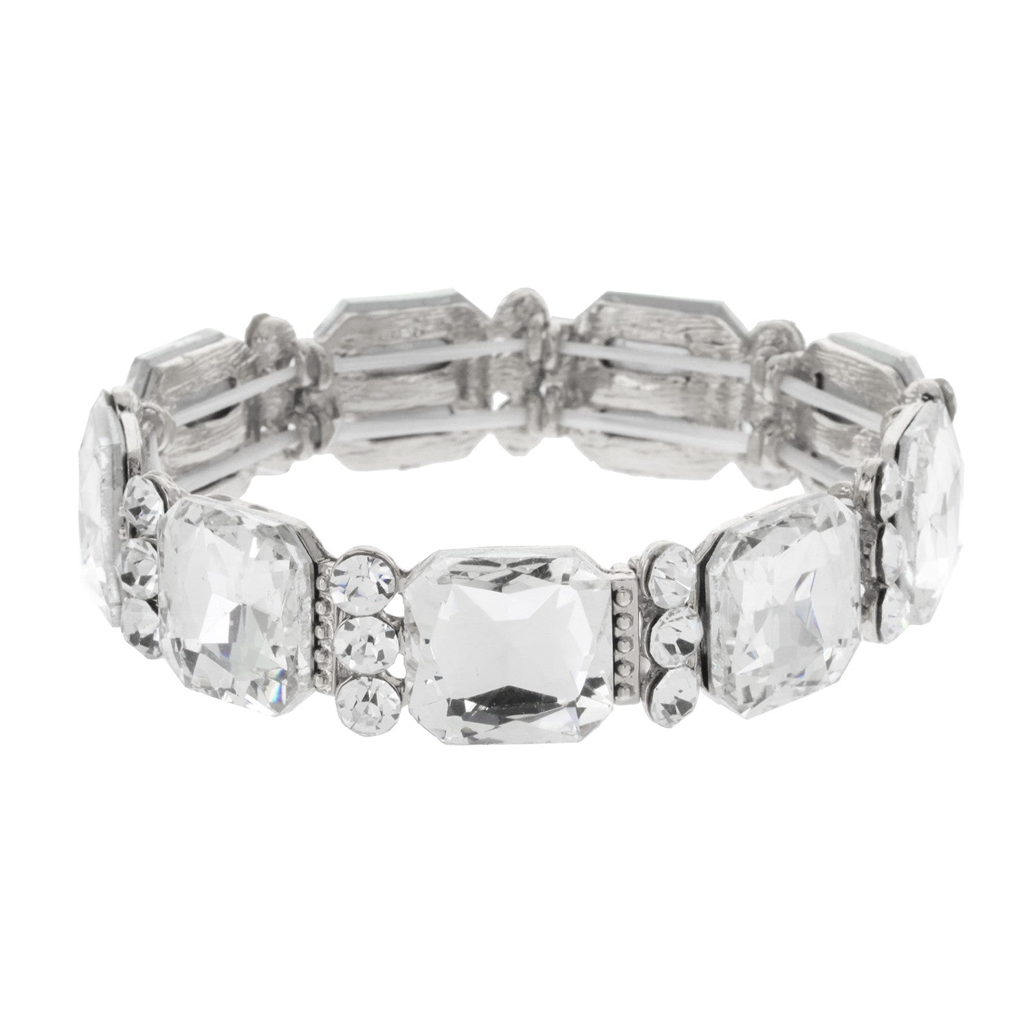 Crystal Cluster Jeweled Stretch Bracelet (4 Colors) - B040