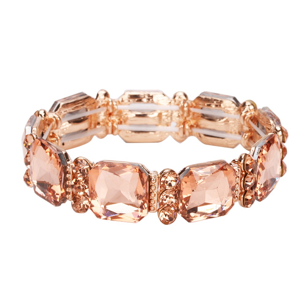 Crystal Cluster Jeweled Stretch Bracelet (4 Colors) - B040