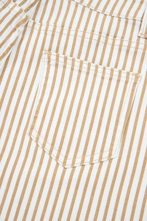 Just Feels Right Khaki Stripe Casual Barrel Jeans