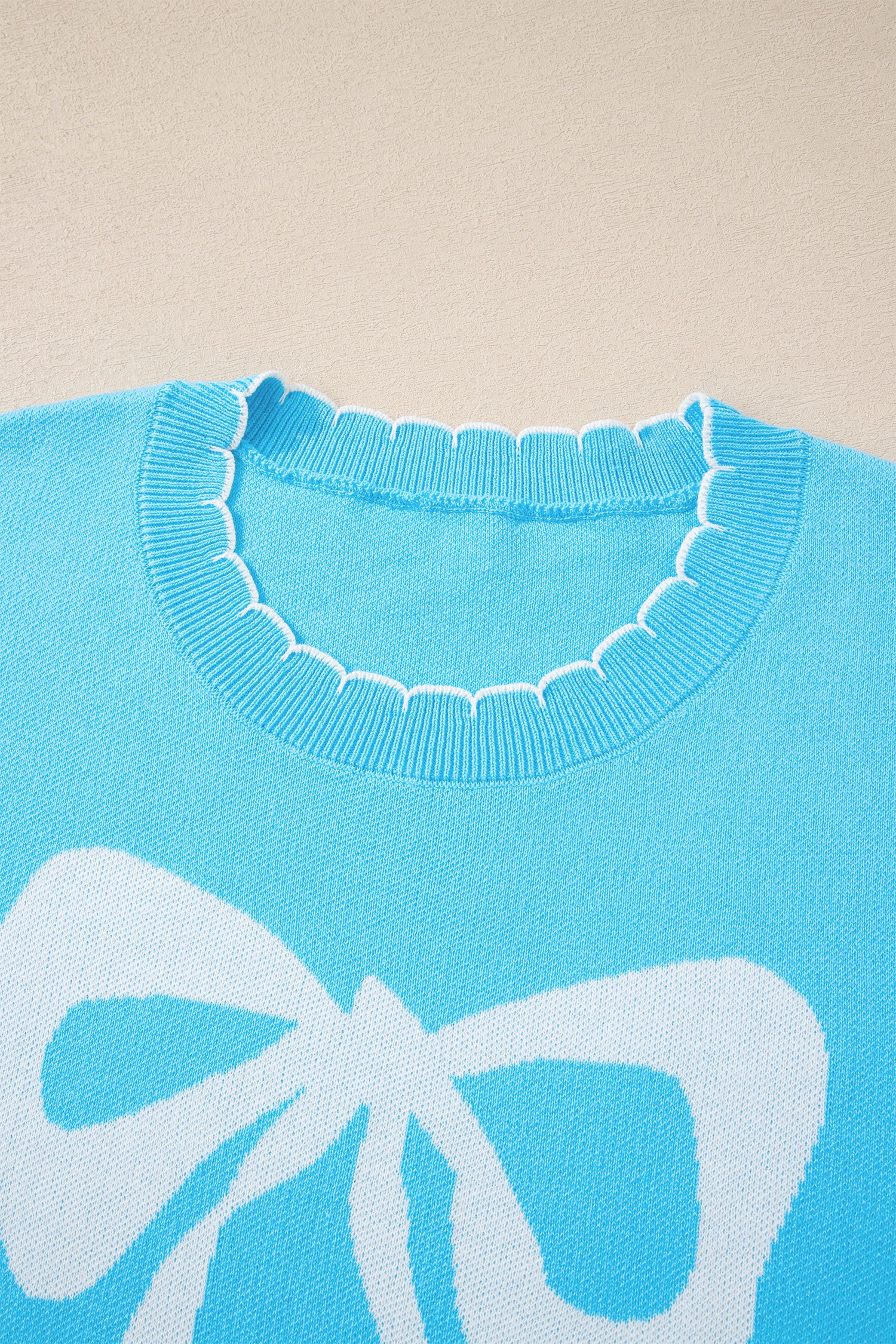 Bow My Gosh Blue Sweater