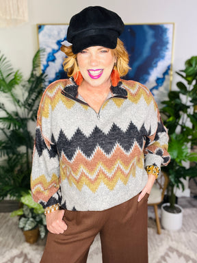 Canyon Cozy Chevron Top - S957MU