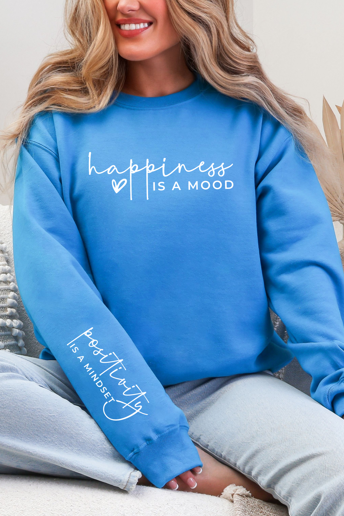 Happiness Is A Mood Graphic Sweatshirt