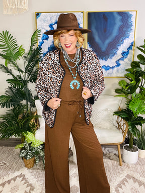 City Stroll Brown Top And Pant Set - YF005BR