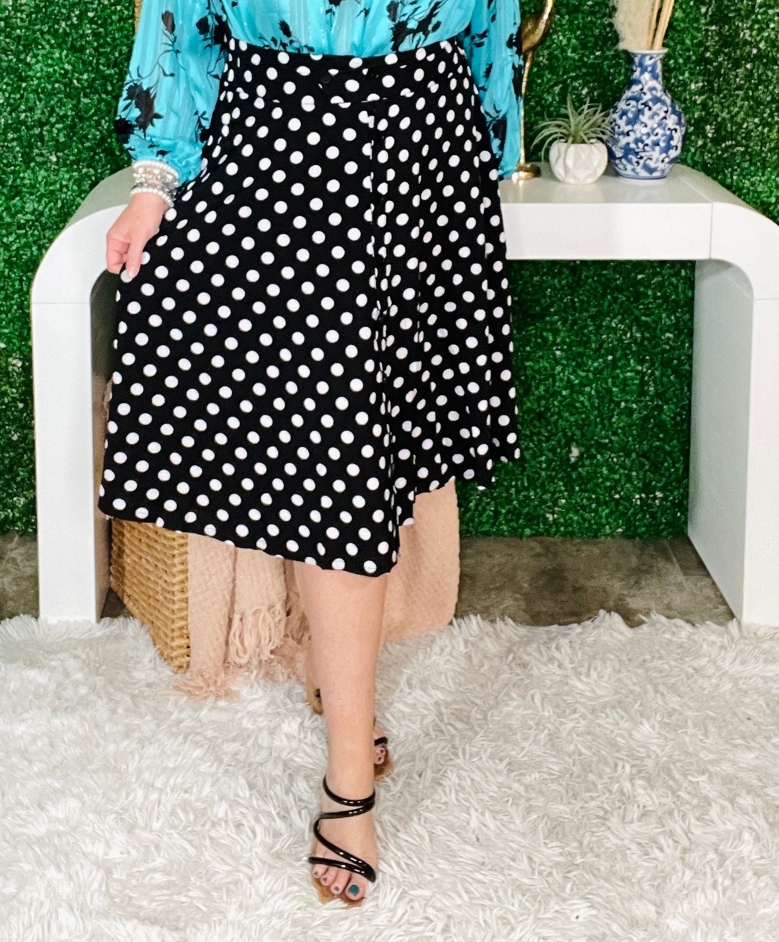 All Class Polka Dot Skirt - SK001BW