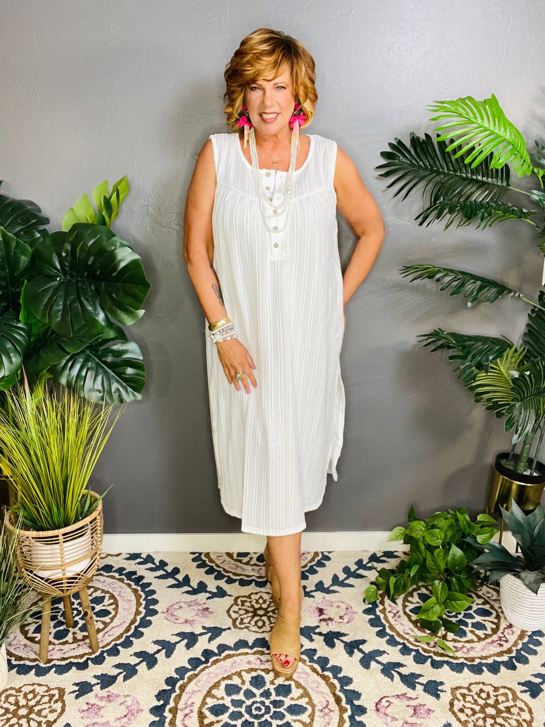 Oceanside Brunch Off White Dress - DR170OW SMALL Oceanside Brunch Off White Dress - DR170OW SMALL