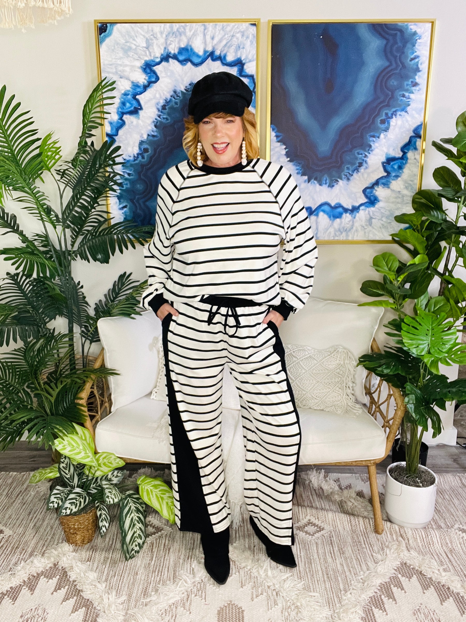 In Line For Comfort Top And Pant Set