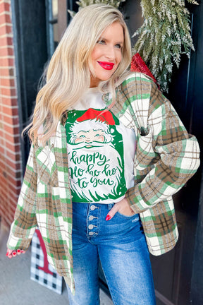 Home Sweet Home Plaid Flannel Shacket
