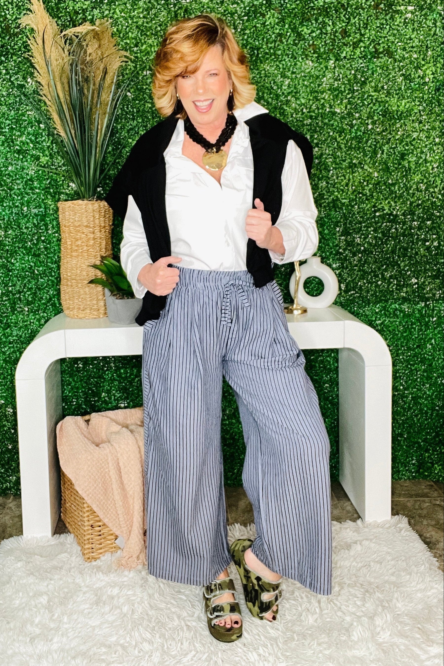 Easy Stripe Style Pants