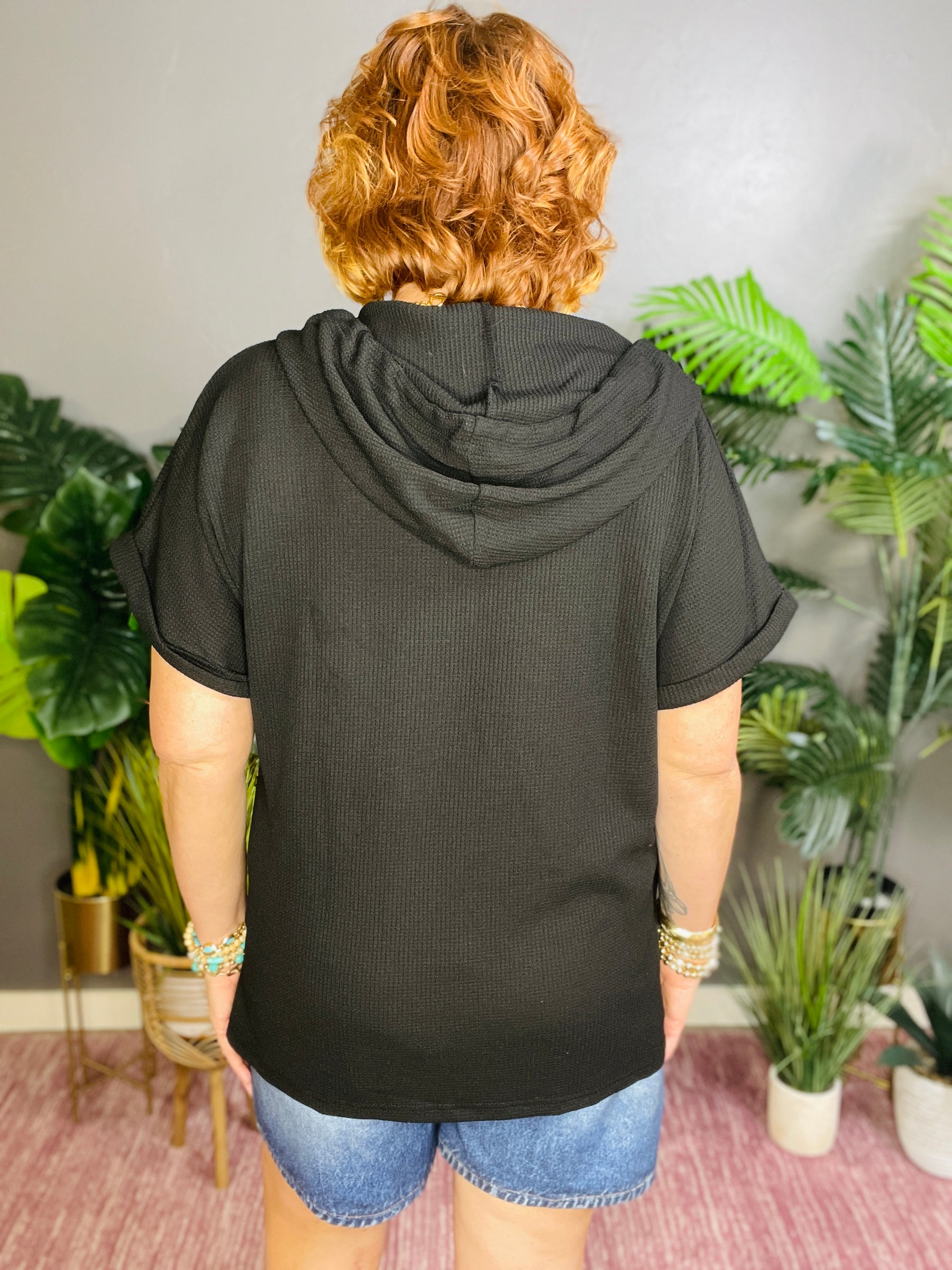 Easy Going Waffle Knit Hooded Top (5 Colors)