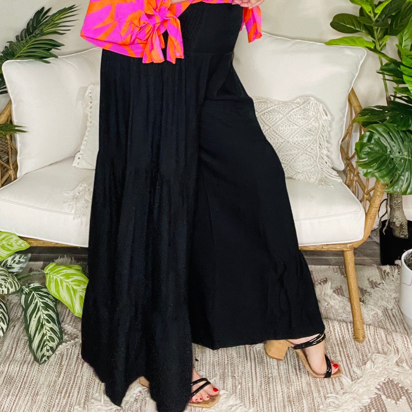 Southern Flair Black Tiered Wide Leg Pants - P108BK