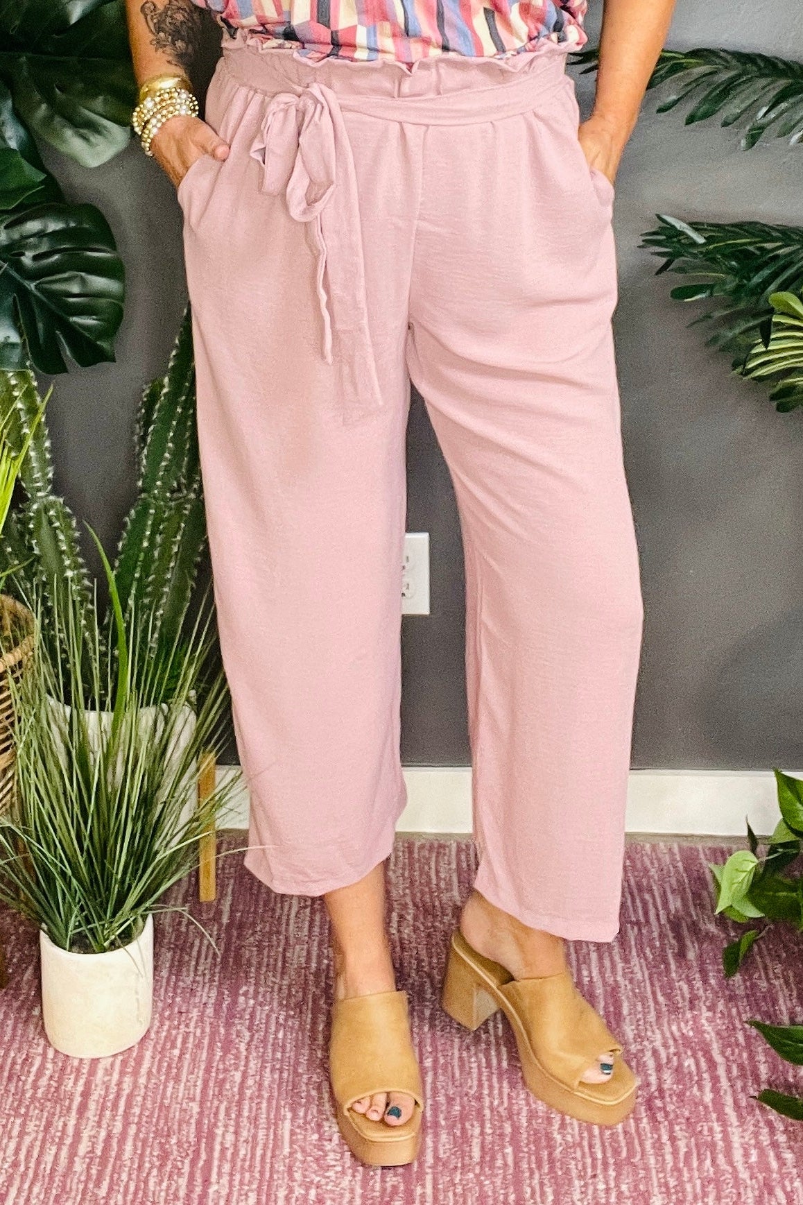 Just My Type Dusty Rose Capri Pant - P093DR