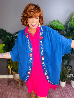 Make Up Your Mind Denim Blue Kimono - OT158DB